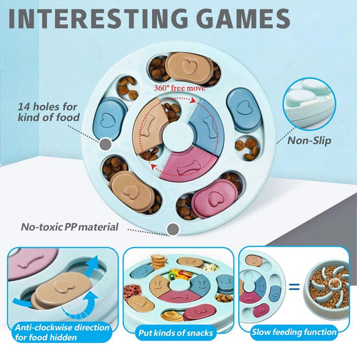 Engaging Dog Puzzle Toys - Interactive Brain Game for Puppies and Dogs of All Sizes - Mentally Stimulating Feeding Dispenser and Treat Puzzle Feeder